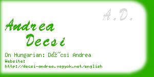 andrea decsi business card